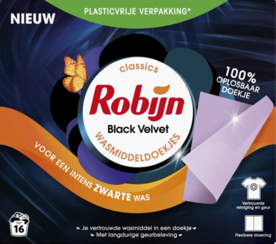 Robijn Wasmiddel doekjes Black Velvet 16 stuks