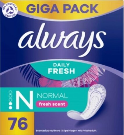 Always Dailies Inlegkruisjes Normal Fresh 76 stuks