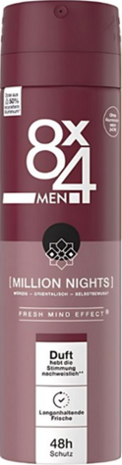 8X4 Deospray Million Nights 150ml