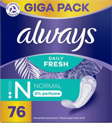 Always Dailies Inlegkruisjes Normal Fresh 76 stuks