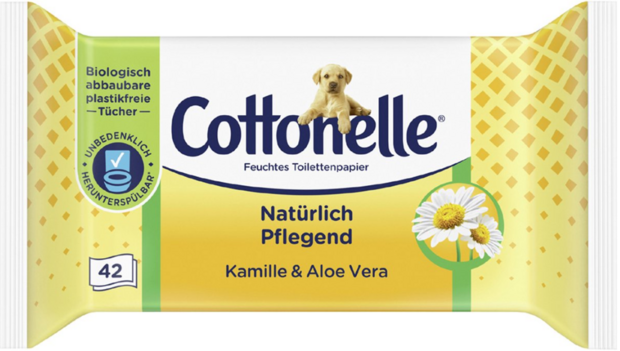 Cottonelle Vochtig Toiletpapier Kamille &amp; Alo&euml; Vera 2x42st